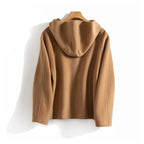 Women__ Double-Sided Wool Hooded Coat with Buttons