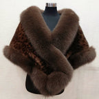 Women__ Faux Fur Cape Scarf with Wide Collar