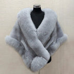 Women__ Faux Fur Cape Scarf with Wide Collar