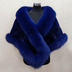 Women__ Faux Fur Cape Scarf with Wide Collar