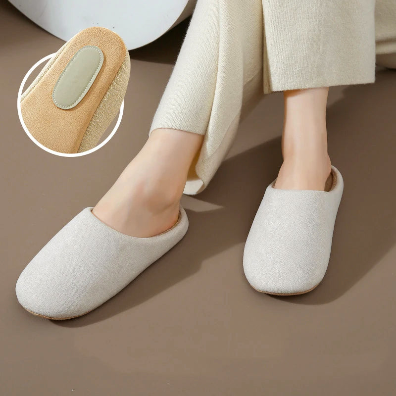 Women__ Faux Suede Indoor Slippers with Plush Lining