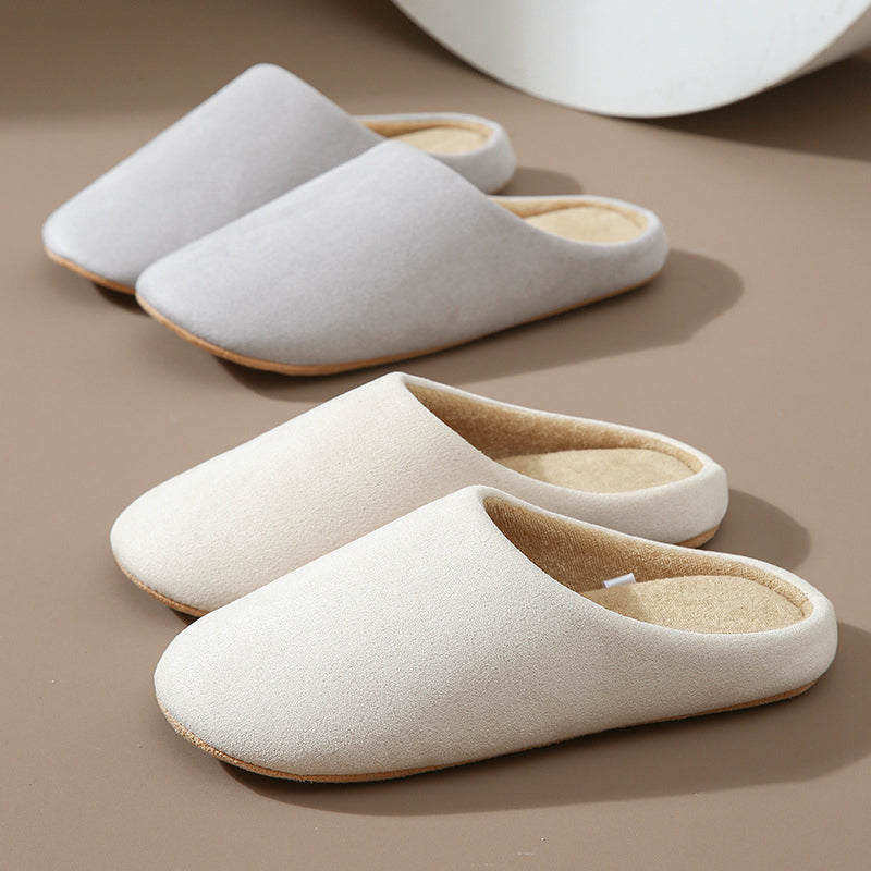 Women__ Faux Suede Indoor Slippers with Plush Lining