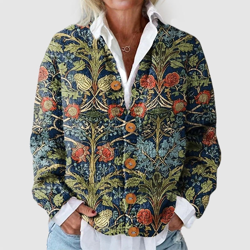 Women__ Floral Button-Front Cardigan