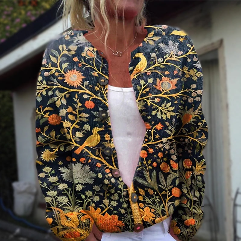 Women__ Floral Button-Front Cardigan