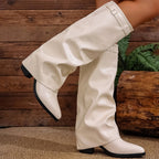 Women__ Fold-Over Knee Boots with Square Heels