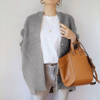 Women__ Fuzzy Knit Open Front Cardigan with Relaxed Silhouette