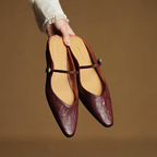 Women__ Genuine Leather Mules with Mary Jane Strap