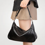 Women__ Genuine Leather Short-Handle Shoulder Bag