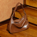 Women__ Genuine Leather Short-Handle Shoulder Bag