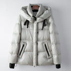 Women__ Goose Down Puffer with Hood and Zip Pockets