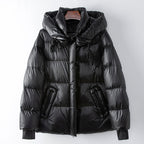 Women__ Goose Down Puffer with Hood and Zip Pockets