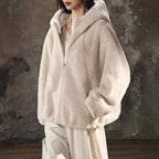 Women__ Hooded Faux Fur Jacket with Relaxed Fit