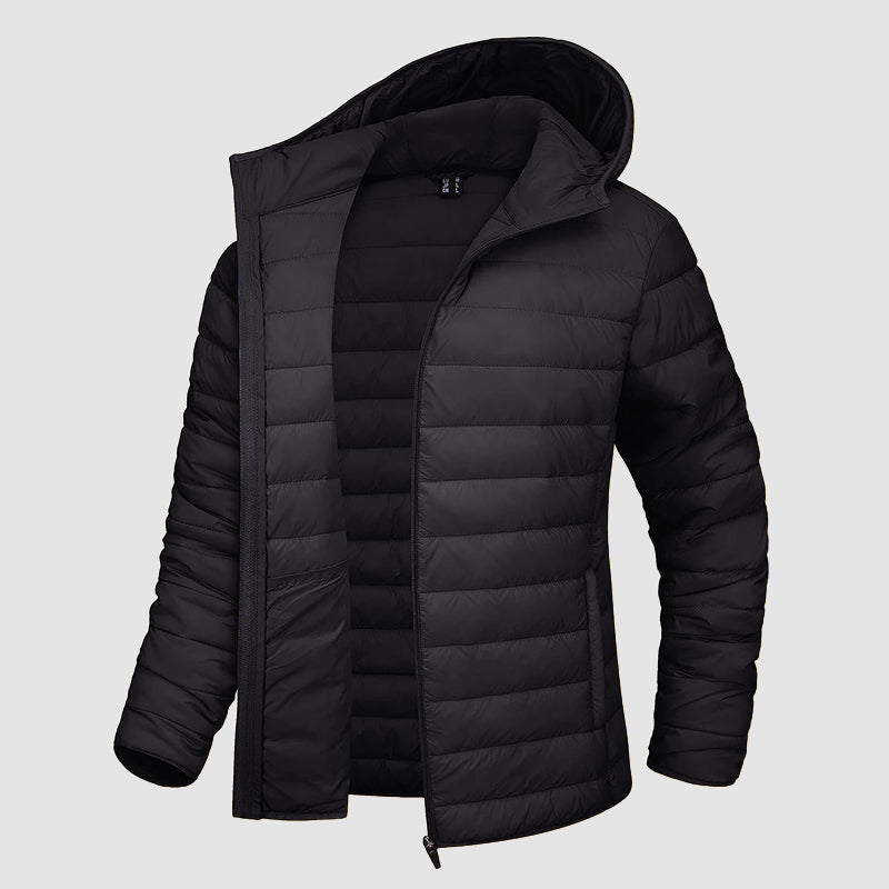 Women__ Hooded Puffer Jacket with Zip Pockets