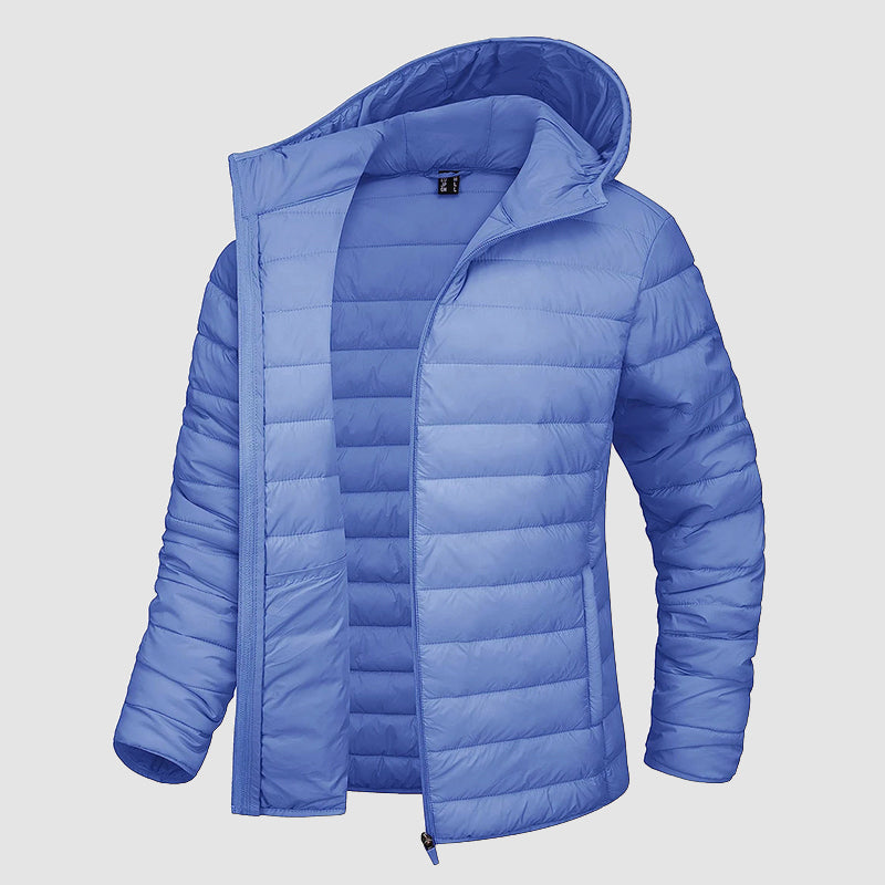 Women__ Hooded Puffer Jacket with Zip Pockets