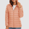 Women__ Hooded Puffer Jacket with Zip Pockets