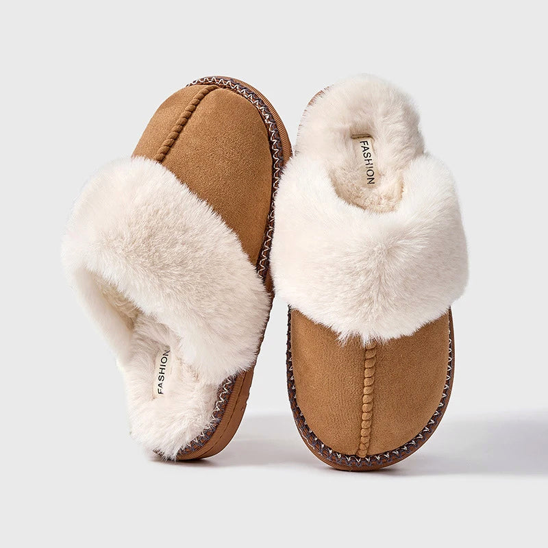 Women__ Indoor Winter Slippers with Faux-Fur Lining