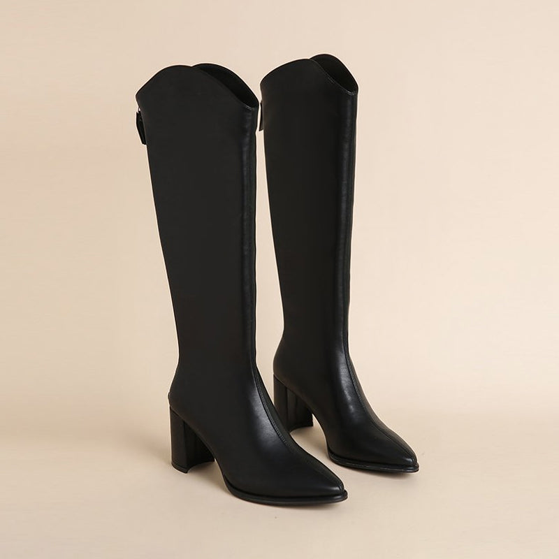Women__ Knee-High Block-Heel Dress Boots