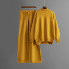 Women__ Knit Lounge Set with High Neck and Relaxed Pants