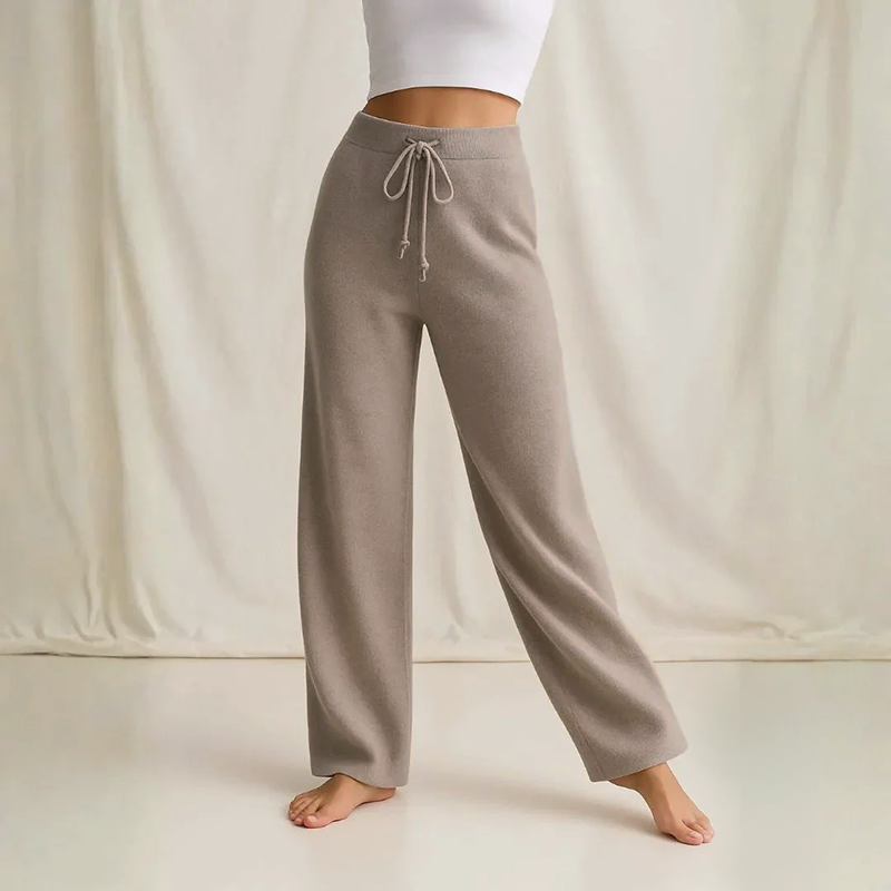 Women__ Knit Pants with Relaxed Wide Leg Fit