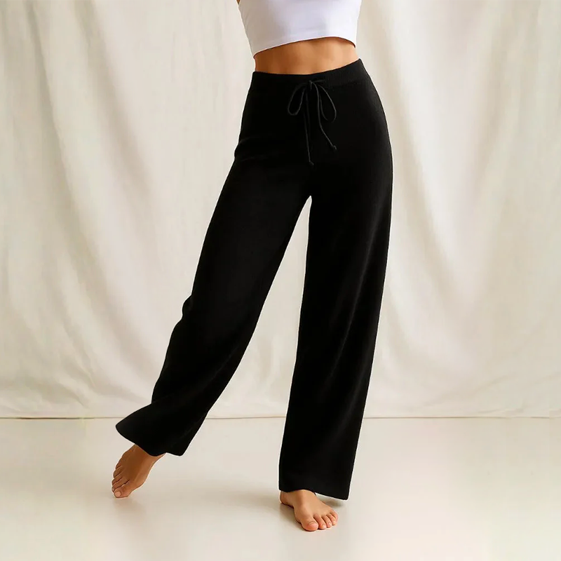 Women__ Knit Pants with Relaxed Wide Leg Fit