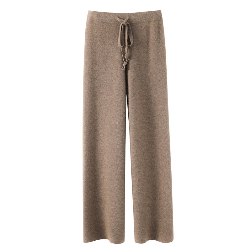 Women__ Knit Pants with Relaxed Wide Leg Fit