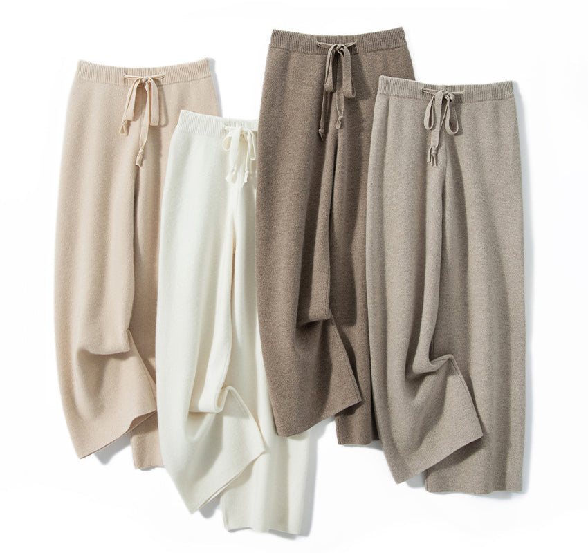 Women__ Knit Pants with Relaxed Wide Leg Fit