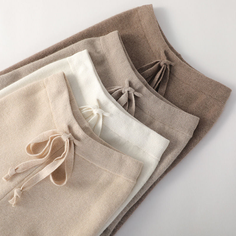 Women__ Knit Pants with Relaxed Wide Leg Fit