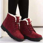 Women__ Lace-Up Winter Ankle Boots with Faux-Fur Lining