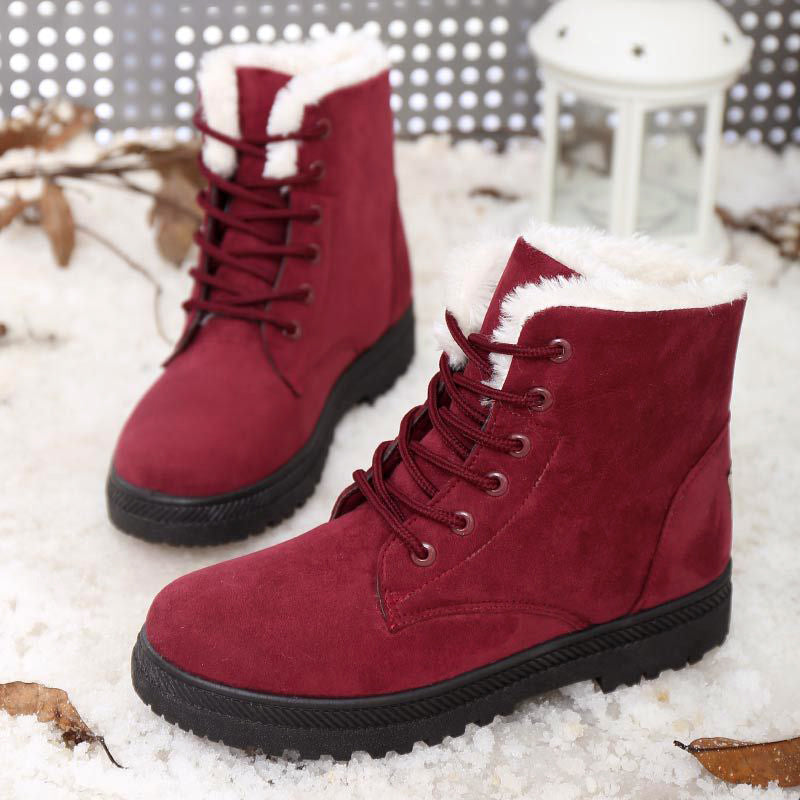 Women__ Lace-Up Winter Ankle Boots with Faux-Fur Lining