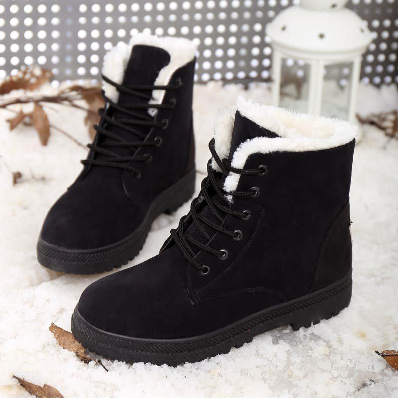 Women__ Lace-Up Winter Ankle Boots with Faux-Fur Lining