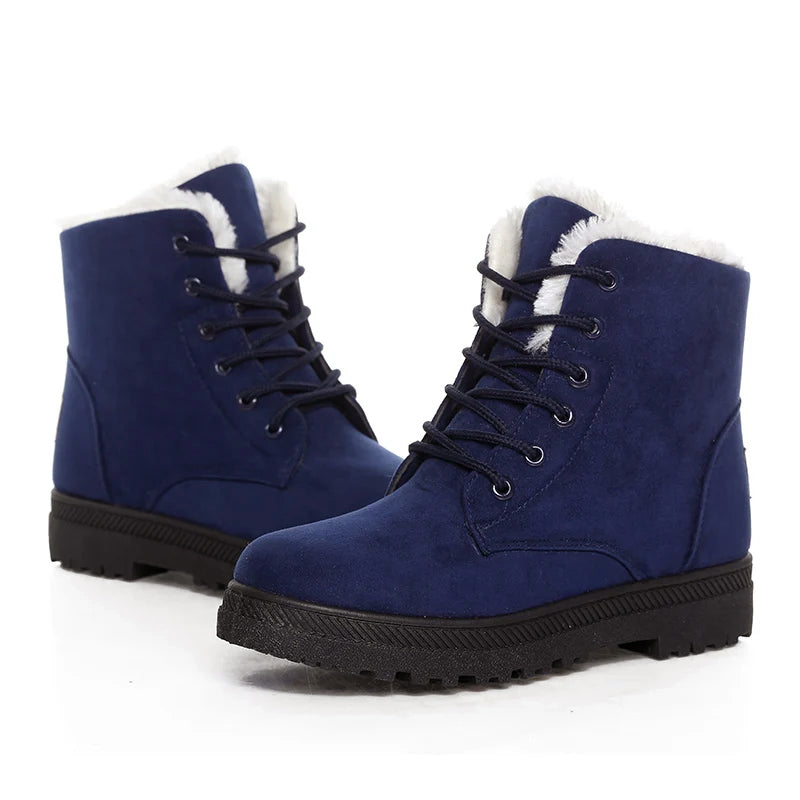Women__ Lace-Up Winter Ankle Boots with Faux-Fur Lining