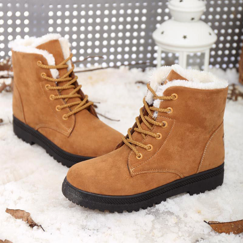 Women__ Lace-Up Winter Ankle Boots with Faux-Fur Lining