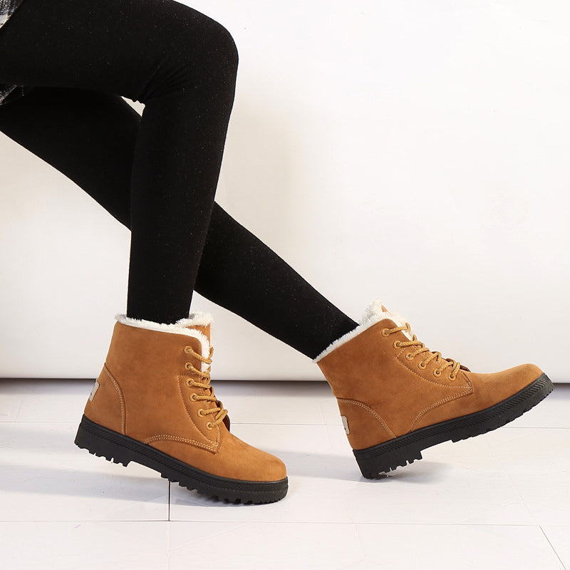 Women__ Lace-Up Winter Ankle Boots with Faux-Fur Lining