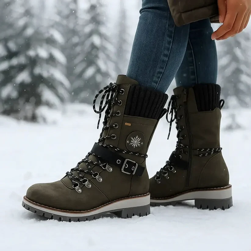 Women__ Lace-Up Winter Boots with Knit Collar