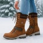 Women__ Lace-Up Winter Boots with Knit Collar