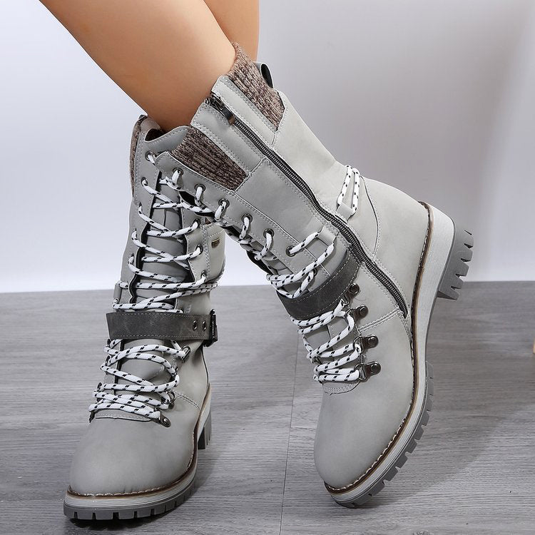 Women__ Lace-Up Winter Boots with Knit Collar