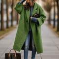 Women__ Long Coat with Wide Collar in Various Colors