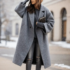 Women__ Long Coat with Wide Collar in Various Colors