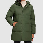 Women__ Long Quilted Puffer Jacket with Down Filling
