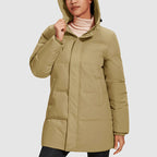 Women__ Long Quilted Puffer Jacket with Down Filling