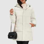 Women__ Long Quilted Puffer Jacket with Down Filling