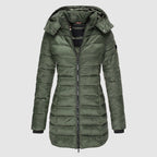 Women__ Long Slim-Fit Puffer Jacket with Hood