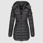 Women__ Long Slim-Fit Puffer Jacket with Hood