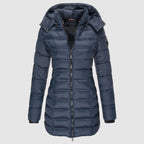 Women__ Long Slim-Fit Puffer Jacket with Hood