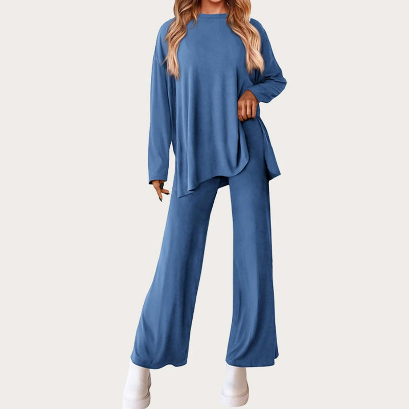 Women__ Lounge Set with Long Sleeve Top and Pants