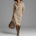 Women’s Mid-Length Sweater Dress with Long Sleeves