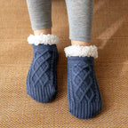 Women’s Non-Slip Slipper Knit Socks with Inner Lining