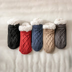 Women’s Non-Slip Slipper Knit Socks with Inner Lining