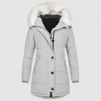 Women’s Slim-Fit Winter Parka with Faux-Fur Hood