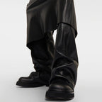 Women’s Slouch Boots with Wide Shaft and Flat Sole